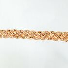 Perial Co Rhinestone Trim Rose Gold Braided Crystal Chain Sold by Yard
