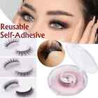 3D Glue Free Fake Eyelashes Selfadhesive Strip Reusable Lashes Extension Natural