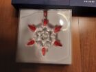 SWAROVSKI HOLIDAY Ornament- 2010- Austrian Crystal Snowflake w/RED tips- NEW-NIB