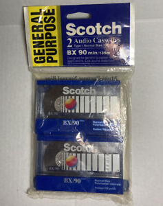 New ListingBlank Audio Cassettes 90 min 2 Scotch 3M BX90 Unopened Tapes