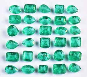 4 To 8.60 Ct Each Lab-Created Emerald Green Mixed Shape Certified Gemstone Lot