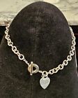 Large Tiffany & Co Sterling Silver Blank Heart Tag Toggle 16.5