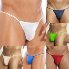 5PCS Sexy Mens T-Back G-string Thong Bikini Underwear Mesh Sheer Pouch Thongs US