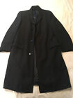 Rogers Peet Vtg Company Button Herringbone black Overcoat Wool Men's 42 chest