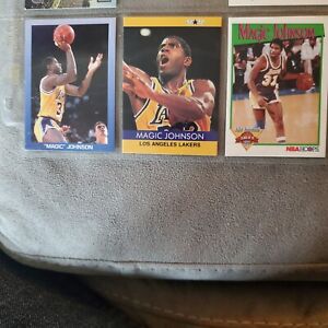 Magic Johnson  Los Angeles Lakers Lot Of 3 Trading Cards 1989-91