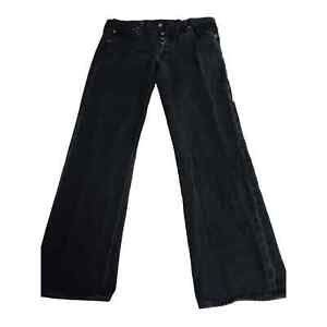 Levi's 501 Men's Button Fly Black Straight Leg Jeans - Size 34x32