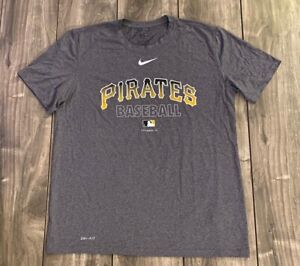 Nike Authentic Pittsburgh Pirates MLB Performance Tee Shirt Charcoal Men's Large