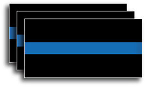 3x Reflective Thin Blue Line Sticker Decal Police Lives Matter Car Truck Window