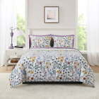 Mainstays Floral Reversible 5-Piece Bed in A Bag Comforter Set W/ Sheets Twin XL
