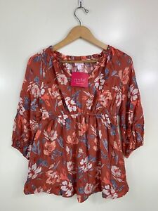 ISABEL Maternity By Ingrid & Isabel Top Small Floral Baby Doll Peplum Blouse NWT