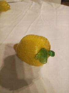 Vintage Murano Style Decorative Hand Blown Art Glass Fruit Lemon
