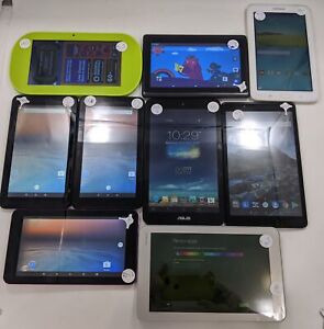 Assorted Wi-Fi Tablets Emerson, Samsung Fair Condition Wi-Fi Only Lot of 9