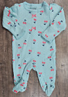 Baby Girl Clothes Child Mine Carter's Newborn Blue Cherry Footed Outfit