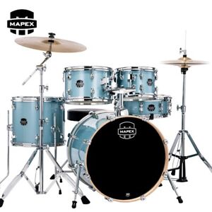 Mapex Venus 5PC Fusion Complete Drum Kit Aqua Blue Sparkle VE5044FTCVJ