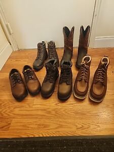Barely used leather work boots size 12 US Regular mens shoe (Lot Only) Sears.
