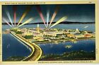 New ListingSan Francisco CA~Treasure Island Night View~1938 Golden Gate Expo~Linen Postcard