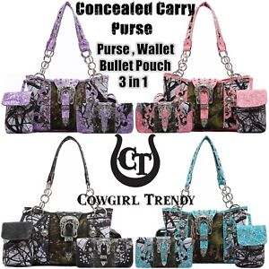 Camouflage Buckle Concealed Carry Purse Handbag Women Shoulder Bag Wallet Pouch