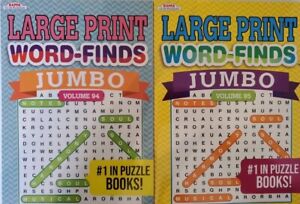 2 NEW WORD FIND JUMBO Puzzle Books Kappa Vol 94 & 95 LARGE PRINT SEARCH 122 Per
