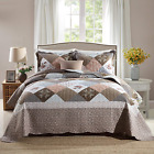 3-Piece Super King Quilt Sets with Sham Oversized Bedding Bedspread Reversible S