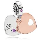 Authentic Pandora Part of My Heart Dangle Charm 787235CFP Purple Crystals