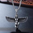 GeetarGizmos WINGED ISIS Necklace - ancient egyptian kneeling goddess stainless
