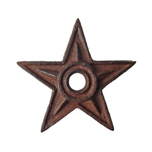 Small Cast Iron Layered Texas Star With Hole Wall Decor Rust Brown 4 inch