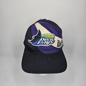 Vintage Tampa Bay Devil Rays Logo Black Purple Snapback Hat NWOT