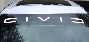 HONDA CIVIC WHITE Graphic Windshield Vinyl Decal Sticker Custom Vehicle Logo