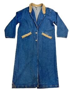 Stuffed shirt Jeanswear Vintage Denim Duster Trench Coat Riding Coat M USA