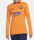 Nike FC Barcelona Strike Dri-FIT Soccer Long Sleeve Drill Jersey Orange Sz XL