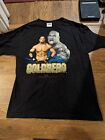 Vtg 90s WCW Pro Wrestling Bill Goldberg Double Sided Graphic Black T-Shirt XL