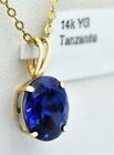 AAA TANZANITE 4.35 Cts PENDANT 14K YELLOW GOLD - MADE IN USA - New With Tag
