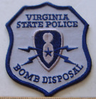 VIRGINIA STATE POLICE BOMB DISPOSAL  FABRIC   PATCH