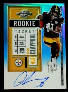 2020 CONTENDERS OPTIC CHASE CLAYPOOL ROOKIE BLUE AUTO #120 Ser #59/99 STEELERS