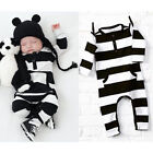 Newborn Baby Boy Girls Striped Cotton Romper Jumpsuit Bodysuit Outfit Clothes