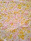 VINTAGE pastel floral Twin size flat sheet Springmaid green pink made in USA