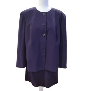Jones New York Women's Purple 2 Piece Button Down Suit Size 16W