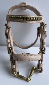 Vintage Decorative Miniature Leather And Brass Horse Bridle