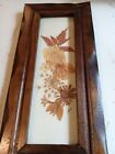 dried pressed flowers vintage wooden vintage frame 7X15 inches