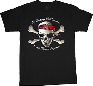 funny t-shirt the beatings will continue until morale improves pirate decal