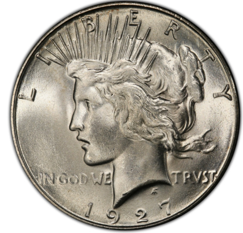 (1) BU $1 1927 Peace Silver Dollar Philadelphia P Mint State Unc