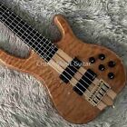 Solid Body 5 Strings Natural Electric Bass Guitar Neck Thru Body Gold Hardware