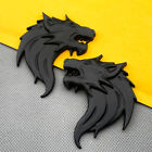 Pair Black Metal Fender Wolf Head Emblem Badge Side Wing Sport SUV Sticker Decal (For: Nissan)