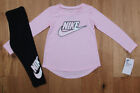 Nike Toddler Girl Long Sleeve T-Shirt & Leggings Set ~ Pink, Black & White