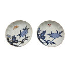 Real Japanese KO-IMARI blue-and-white porcelain pair of deep plate