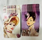 Vintage Playing Cards Double Deck Plastic Case Whitman Lady In Hat USA Made