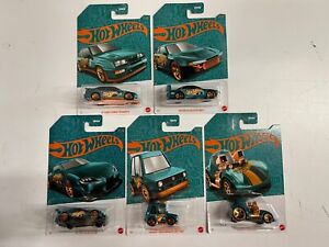 New! 5 Car Complete Set * 2024 Hot Wheels Pearl & Chrome Case F 56th Anniversary