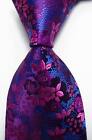 New Classic Floral Rose Blue JACQUARD WOVEN 100% Silk Men's Tie Necktie