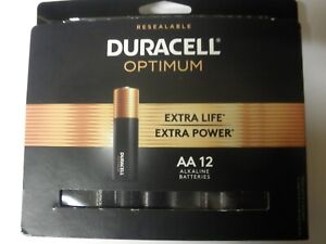 Duracell Optimum AA Alkaline Battery - Pack of 12