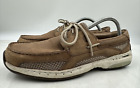 DUNHAM MENS SHOES 10.5 CAPTAIN VENTED TAUPE BOAT SHOES - MCN410TP